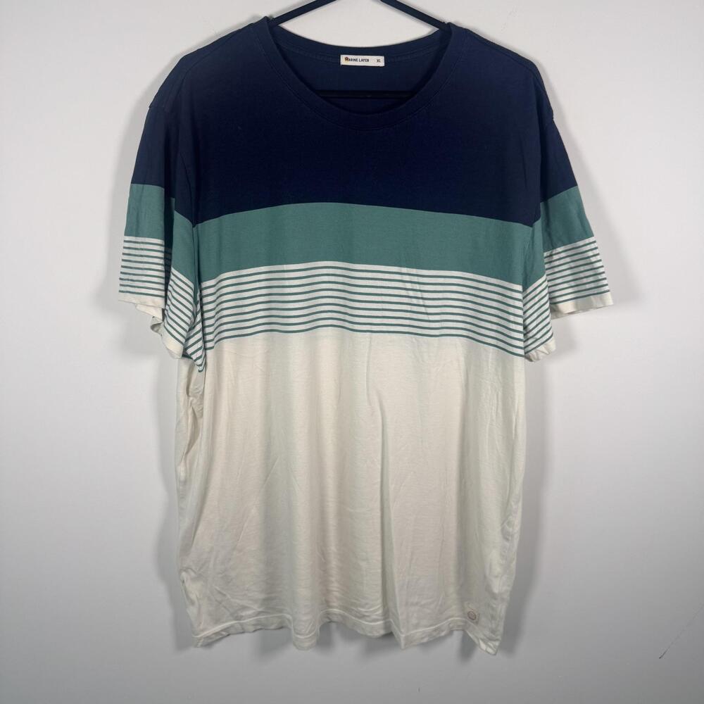 Marine Layer Shirt Mens XL Multicolor Striped Colorblock Short Sleeve Soft Tee